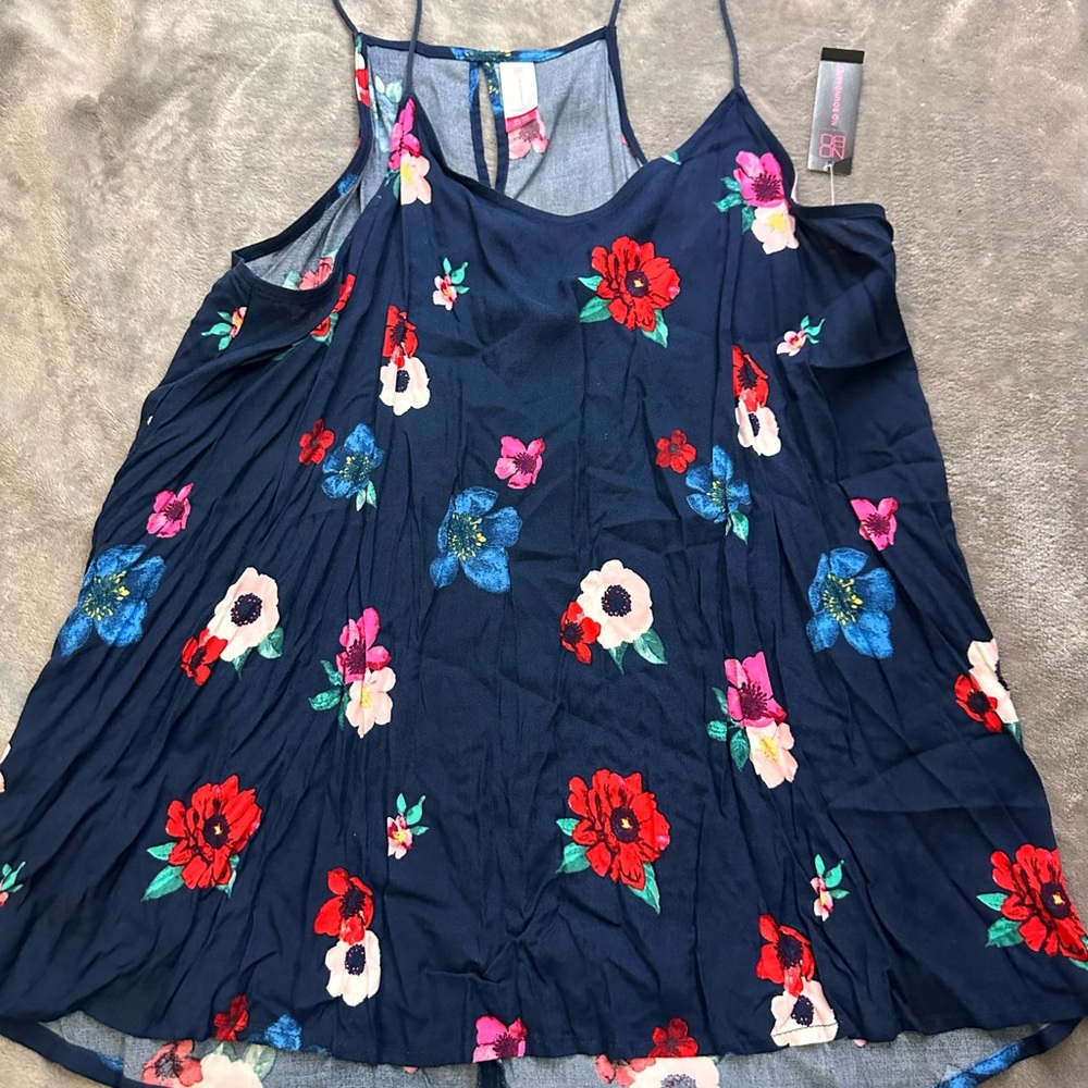 No Boundaries Navy Blue Floral Camisole